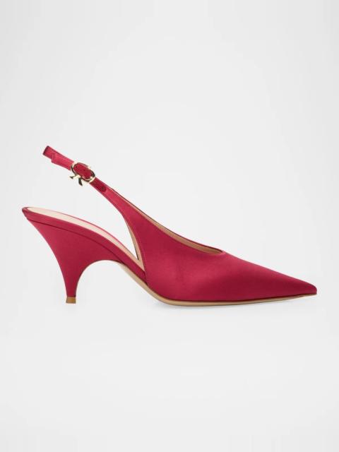 Gianvito Rossi 70mm Sofia Satin Slingback Pumps