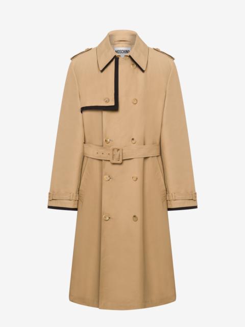 【送料&関税込】Moschino Double-breasted Coat Moschino CONTRASTING LAYERS CANVAS TRENCH COAT | REVERSIBLE