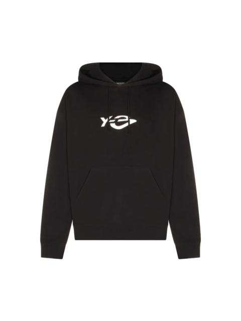 Y-3 LIQUID LOGO-PRINT HOODIE