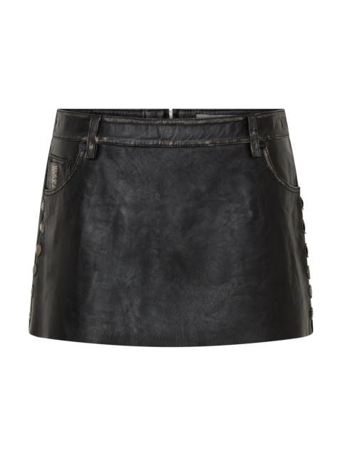 ONE TEASPOON City Nights Axel Low Waist Micro Mini Leather Skirt - Black