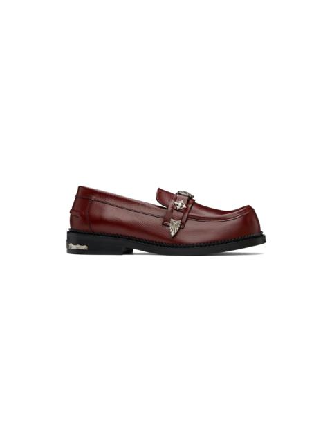 TOGA VIRILIS Burgundy Grained Leather Loafers