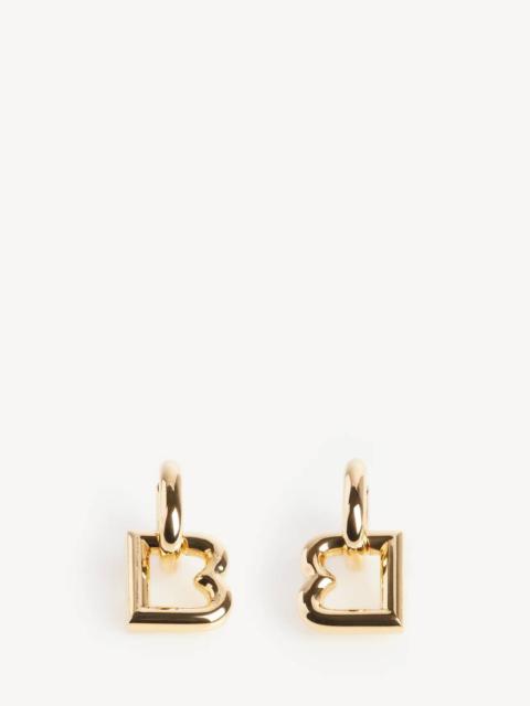 BALENCIAGA Women's B Hoop Earrings in Shiny Gold