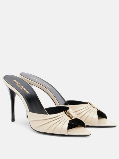 SAINT LAURENT Babylone Cassandre leather mules