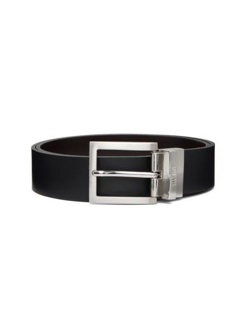 HUGO Black & Brown Pin-Buckle Reversible Belt