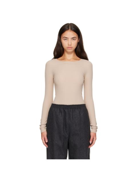 Jil Sander Beige Ribbed T-shirt