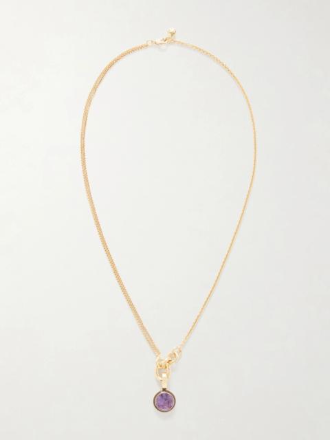 ROXANNE ASSOULIN The Single Drop Gold-tone And Cubic Zirconia Necklace
