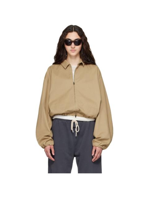 ESSENTIALS Beige Full Zip Work Jacket