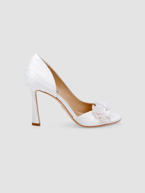 BADGLEY MISCHKA Women's Yana 90MM Embellished Satin D'Orsay Pumps - White Satin