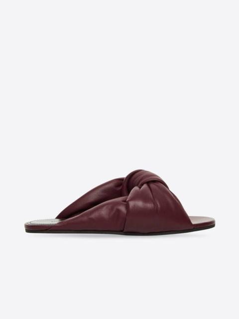 BALENCIAGA Women's Drapy Flat Sandal in Burgundy