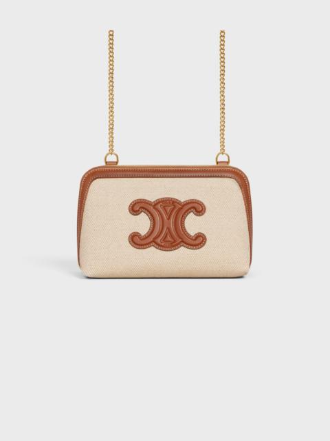 CELINE Clutch on Chain Cuir triomphe IN textile and calfskin