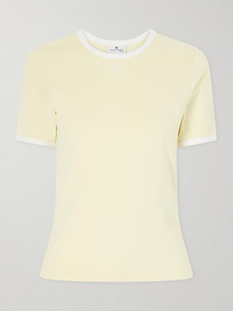 courrèges Logo-embroidered Cotton-jersey T-shirt