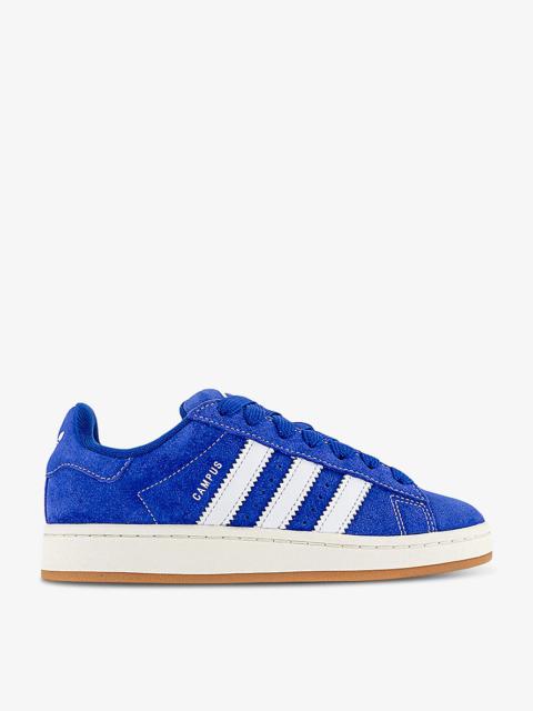 Campus 00s brand-stripe low-top suede trainers