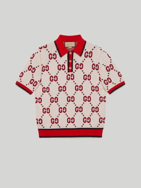 GUCCI Horsebit print cotton polo shirt | REVERSIBLE