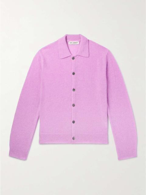 Our Legacy Evening Polo Alpaca-Blend Cardigan | REVERSIBLE