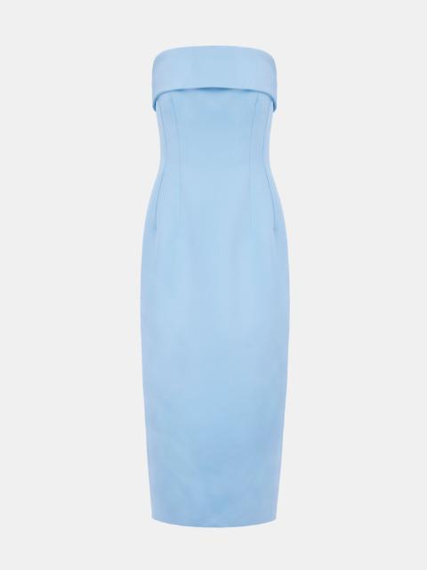 EMILIA WICKSTEAD Keeley Dress In Blue Italian Duchess Satin