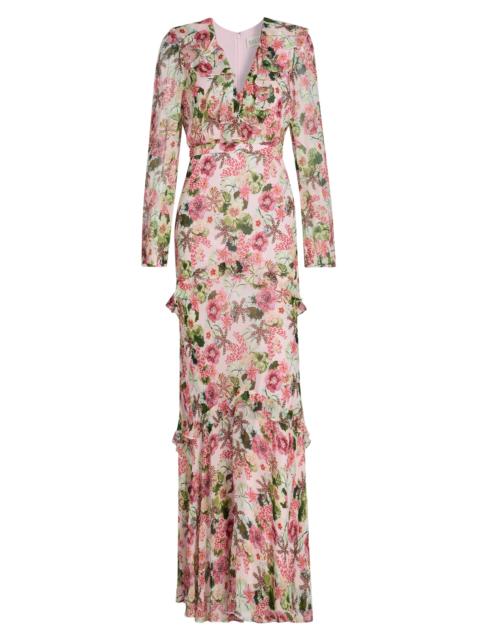 SALONI Women's Rita Floral Geroegette Maxi Dress - Plumeria Blush