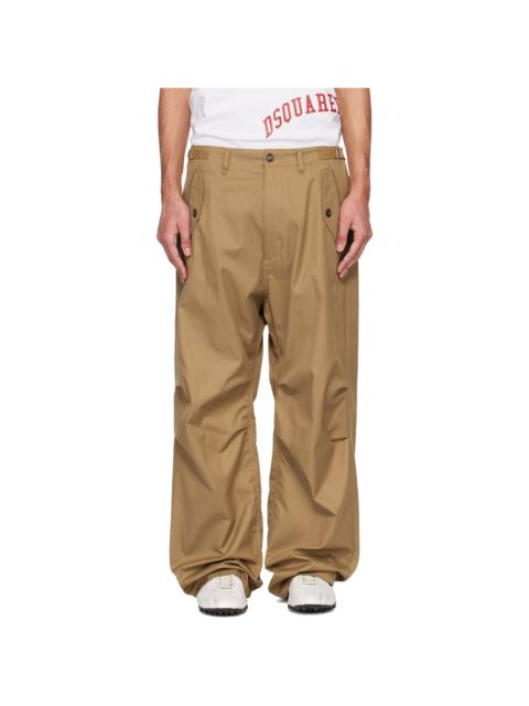 DSQUARED2 Tan Utility Wide Cargo Pants