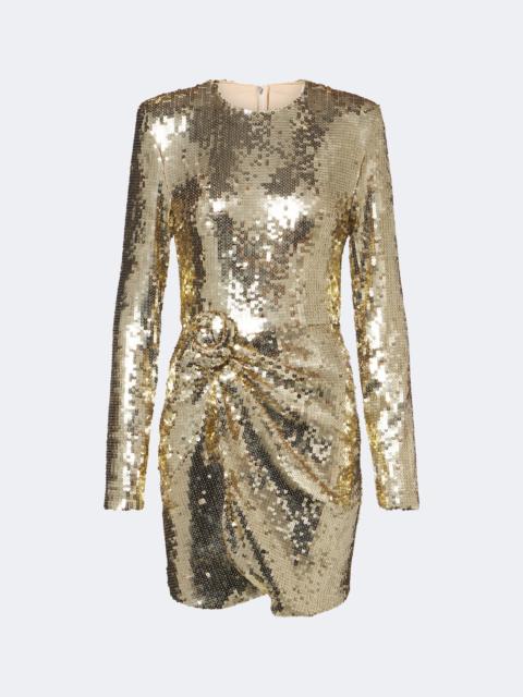 ROTATE Gathered sequined minidress