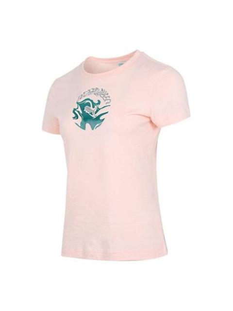 PUMA (WMNS) PUMA 창조적인 인쇄 스포츠 둥근 목 짧은 소매 분홍색 531454-27