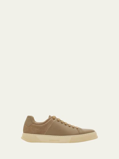 FERRAGAMO Men's Clayto Leather & Suede Sneakers