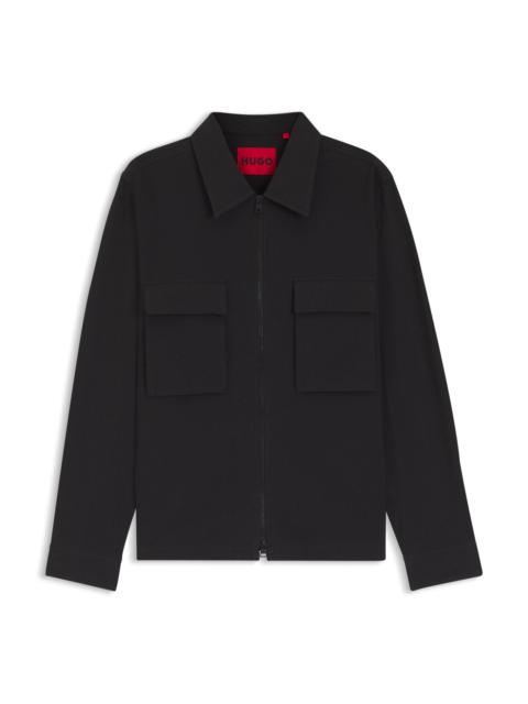 HUGO OVERSIZED-FIT SHIRT IN STRETCH-COTTON SEERSUCKER