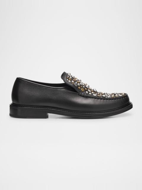 Moschino Men's Studded Leather Loafers