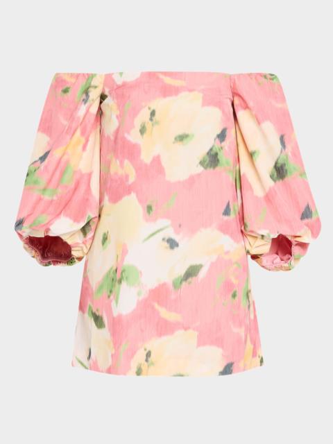 TANYA TAYLOR Ashley Printed Off-The-Shoulder Dress