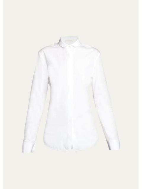 The Row Lapina Cotton Poplin Slim Button-Down Shirt