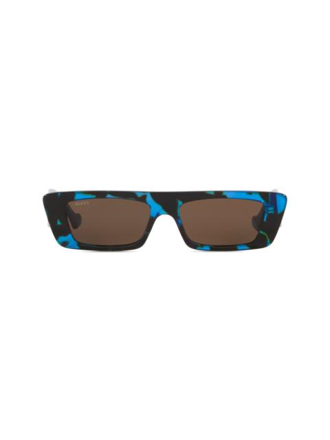 GUCCI logo-print rectangle-frame sunglasses