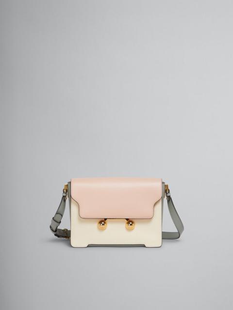 Marni LIGHT PINK, WHITE E GREY LEATHER TRUNKAROO MEDIUM SHOULDER BAG