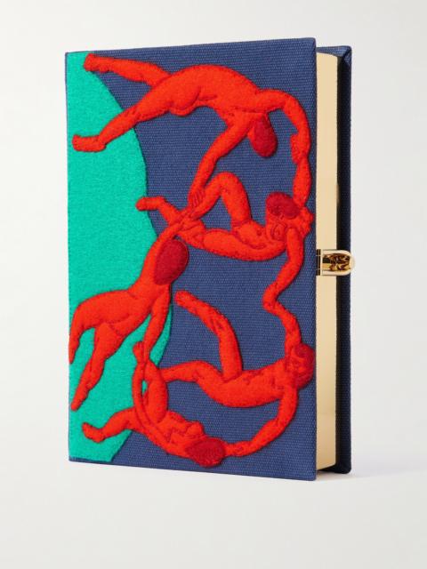 Olympia Le-Tan Dance Embroidered Appliquéd Canvas Clutch