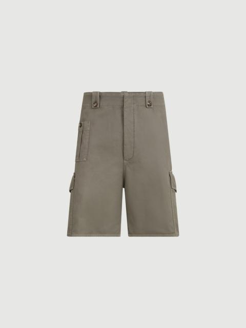 Brunello Cucinelli Garment-dyed Bermuda shorts in cotton and linen canvas with cargo pockets