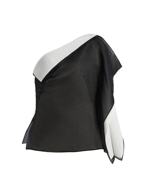 RÓHE Sculptural Double-Layered Silk Organza Top