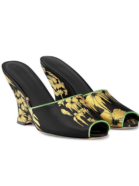 CYNTHIA ROWLEY Metallic Gold Foil Satin Wedge