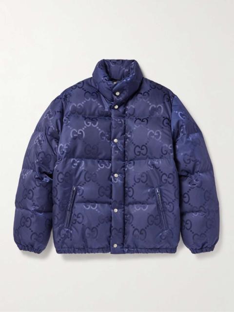 GUCCI Logo-Jacquard Quilted Shell Down Jacket