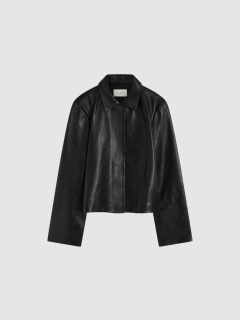 ST. AGNI Leather Minimal Jacket - Black