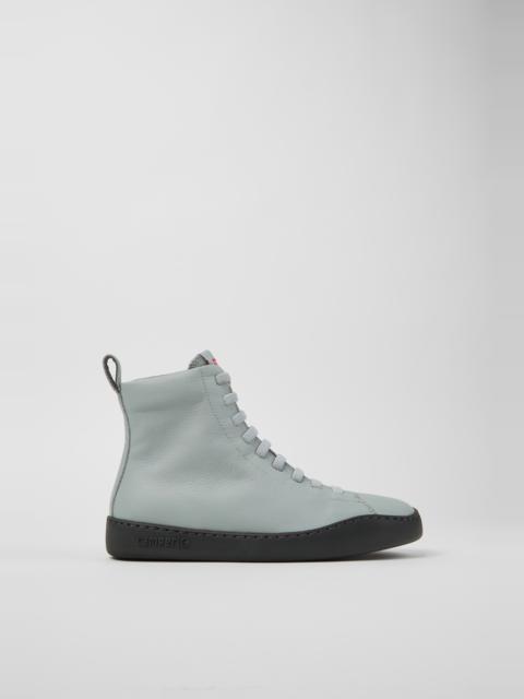 CAMPER Peu Touring Gray Leather Mid Boots for Women.