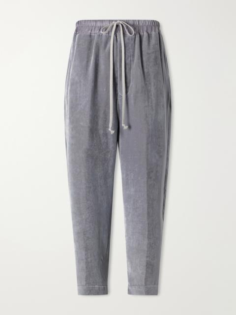 Rick Owens Astaires Cropped Velvet Mid-rise Tapered Pants