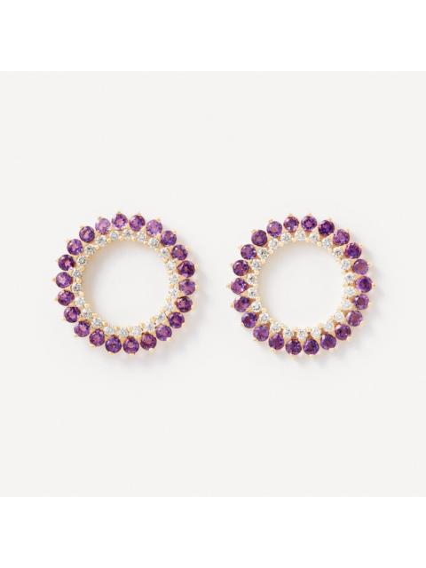 TOUS Earrings in gold with diamonds and amethyst TOUS ATELIER