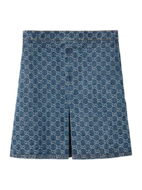 GUCCI (WMNS) Gucci GG Jacquard Flared Skirt 'Denim' 791386-XDCZE-4266