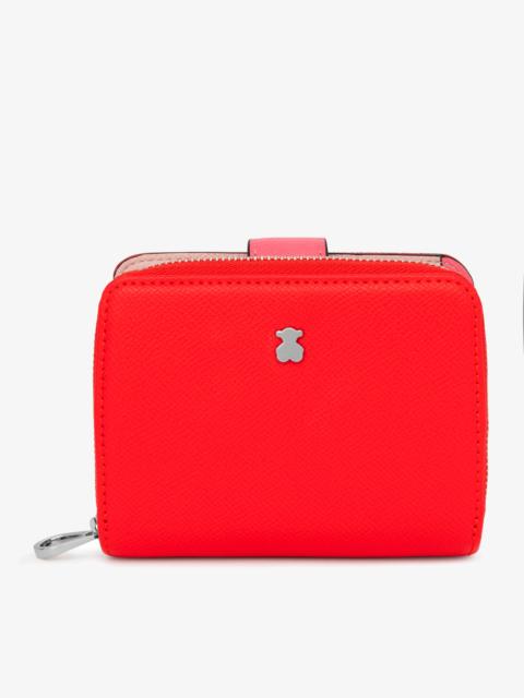 TOUS Small red New Dubai Saffiano Wallet