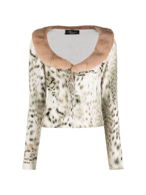 leopard-print cardigan