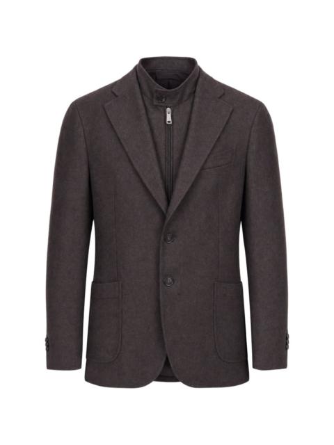 SLOWEAR layered single-breasted blazer