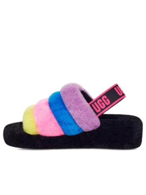 UGG (WMNS) UGG Fluff Yeah Slide 'Black Taffy Pink Multi' 1097169-BTPM