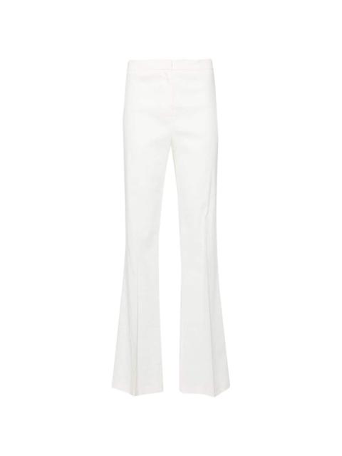 high-waisted linen-blend trousers