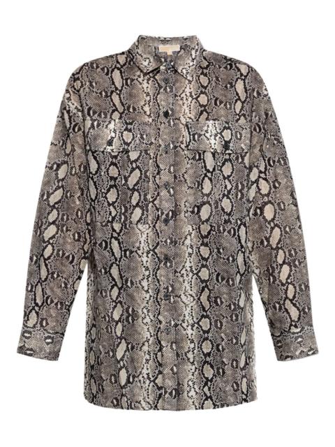 MICHAEL KORS snakeskin-print pocket shirt