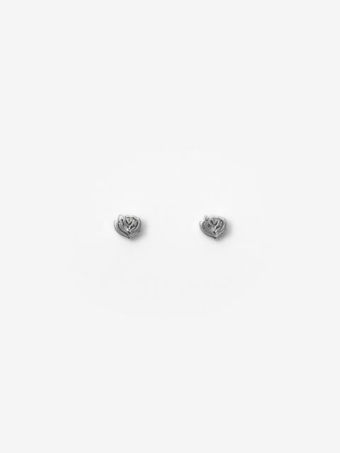 Burberry Silver Rose Stud Earrings