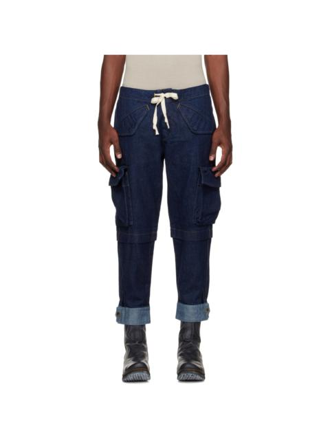 Greg Lauren Blue Cargo Jeans