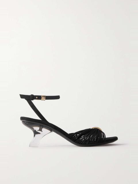 KHAITE Amity embellished suede sandals