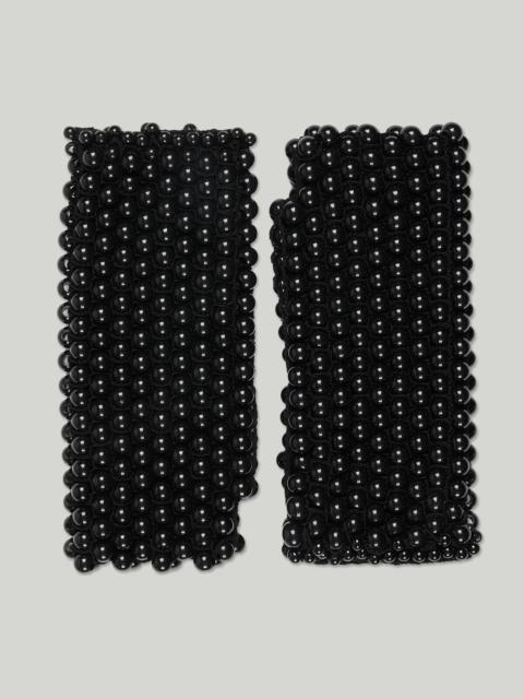 GUCCI Fingerless beaded cotton gloves